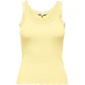 ONLY Tanktop "ONLSARA – Tanktop mit Spitzendetail am Ausschnitt" Baumwollmischung, regular fit