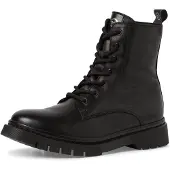 Tamaris Damen Stiefelette Schnürboots Leder Combat Boots 1-25269-43, Größe:37 EU, Farbe:Schwarz