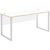 Innostyle Schreibtisch MEMPHIS Weiß - Metallgestell silber matt 170 x 73 cm
