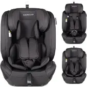 X-adventure X Adventure Premium Kindersitz i-Size Gruppe 1/2/3 Schwarz – mitwachsender Autositz 9–36 kg, ca. 9 Monate bis 12 Jahre, ECE R129, Befestigung mit Autogurt