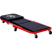 Markenlos Montageroller mit Sitz- und Liegefunktion, Stahlrohr, schwarz, 6 Lenkrollen, gepolstert, ergonomisch, 150 kg Tragkraft, 910x410x120 mm