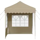 vidaXL Pop-up Partyzelt 195 x 195 x 245 cm Creme Oxford-Stoff