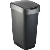 Rotho Abfalleimer 50 L Twist - Swingeimer 40,1 x 29,8 x 60,2 cm - Mülleimer Kunststoff - Müllbehälter - Abfallsammler Schwing- oder Klapp-Funktion