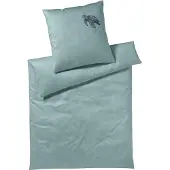 Elegante Mako-Satin-Bettwäsche-Garnitur Traveller Farbe Aquagrün Größe 135x200+80x80