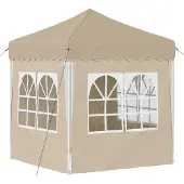 vidaXL Pop-up Partyzelt 195 x 195 x 245 cm Creme Oxford-Stoff