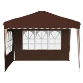 vidaXL Pop-up Partyzelt 288 x 288 x 245 cm Braun Oxford-Stoff