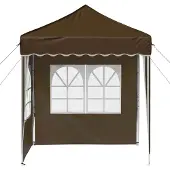 vidaXL Pop-up Partyzelt 195 x 195 x 245 cm Taupe Oxford-Stoff
