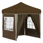 vidaXL Pop-up Partyzelt 195 x 195 x 245 cm Taupe Oxford-Stoff