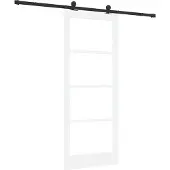 vidaXL Schiebetür ORKDAL Weiß 83 x 202 cm Massivholz Kiefer und Glas