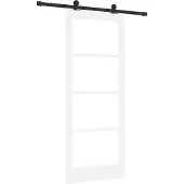 vidaXL Schiebetür ORKDAL Weiß 83 x 202 cm Massivholz Kiefer und Glas