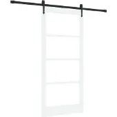 vidaXL Schiebetür ORKDAL 93 x 202 cm Massivholz Kiefer und Glas Weiß