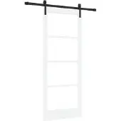 vidaXL Schiebetür ORKDAL Weiß 83 x 202 cm Massivholz Kiefer und Glas