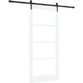 vidaXL Schiebetür ORKDAL 93 x 211 cm Massivholz Kiefer und Glas Weiß