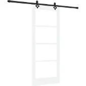 vidaXL Schiebetür Weiß 83 x 202 cm Massivholz Kiefer und Glas