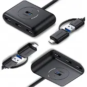 UGREEN Multifunktions-Hub 4W1 Usb-C - 4Xusb 3.0 5Gb/S 1M Langlebig Schwarz