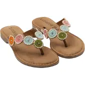 Lazamani Pantoletten Damen Multi Leder