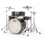Pearl Export 22" USA Fusion Drumkit mit D-50 Drumhocker Graphit Silver Twist