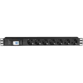 SHOWGEAR 19" 1U Socketstrip 7 Mit Trennschalter
