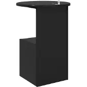vidaXL Beistelltisch Schwarz Eichen-Optik Ø 39,5 x 55 cm Holzwerkstoff