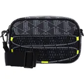 Lacoste Umhängetasche Reporter Bag Mesh Mono Periscope Blue dunkelgrau
