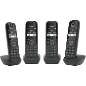 Gigaset AS690R quattro - draadloze huistelefoon - 4 stuks - zwart