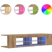 vidaXL TV-Schrank mit LED-Leuchten Artisan-Eiche 90x39x30 cm