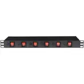 SHOWGEAR 19" 1U Socketstrip 6 Zonen