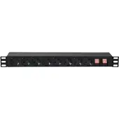 SHOWGEAR 19" 1U Main Power Strip 16 Steuerung auf der Vorder- und Rückseite