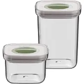 Berghoff LEO - 2er-Set Frischhaltedosen mit Deckel - 400ml und 1 Liter - Spülmaschinenfest - für Mikrowelle geeignet - Gefriergeeignet