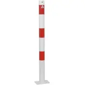 SCHAKE Absperrpfosten aus Stahlrohr verzinkt Ø42x2,5mm mit aufgeschweißter Stahlkappe 900mm Überflur für Dübelbefestigung 100x150mm 1 Öse