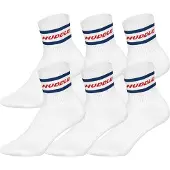 Huddle Unisex Socken, 6er Pack - Streifen, Logo, Short Crew, Sportsocken, einfarbig