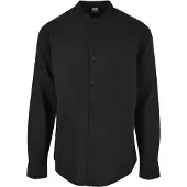 Urban Classics Langarmhemd "Herren Cotton Linen Stand Up Collar Shirt" 1 Stk.