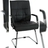 Proregal Besucherstuhl BILBAO HxBxT 100x58x66cm Kunstleder Schwarz Konferenzstuhl