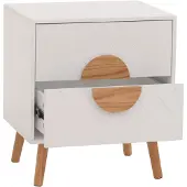 Mendler Nachttisch HWC-N89, Kommode Beistelltisch Nachtschrank, Schublade Fischgrätenmuster Melamin Holz, 55 109685