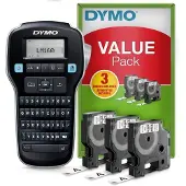 Dymo Komplettset Etikettendrucker LabelManager 160, mit Schnellformatierungstasten + 3 x D1-Schriftband, L 7 m x B 12 mm schwarz auf weiß