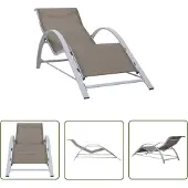 The Living Store Sonnenliege Textilene und Aluminium Taupe