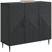 vidaXL Sideboard Schwarz 89 x 34,5 x 80 cm Holzwerkstoff