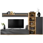Meublorama AM-ANWT SK3*3C/74KG, 7 Regale, 2 Tür(en), Grau, Partikelbord, 400 mm, 2400 mm