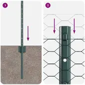 vidaXL Sechseckzaun mit Pfosten 100 x 0,5 m PVC-beschichteter Stahl