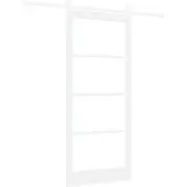 vidaXL Schiebetür Weiß 93 x 211 cm Massivholz Kiefer und Glas