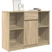 vidaXL Sideboard mit Schublade Sonoma-Eiche 101x35x76 cm Holzwerkstoff