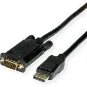 Roline Kabel DisplayPort-VGA, DP ST - VGA ST, schwarz, 5 m
