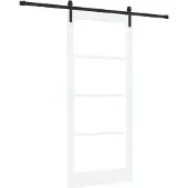 vidaXL Schiebetür ORKDAL Weiß 93 x 211 cm Massivholz Kiefer und Glas