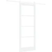 vidaXL Schiebetür Weiß 83 x 211 cm Massivholz Kiefer und Glas