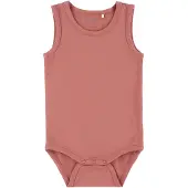 Minymo Body ohne Ärmel - Bambus - Verwelkt Rose - - 56 - Body ärmellos
