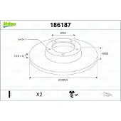 Valeo 2x Bremsscheiben Vorne für OPEL Kadett E CC (T85) 236mm 186187