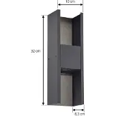 LUCANDE LED Aussenwandleuchte Lavrin , schwarz, Aluminium, Modern, LED Wandleuchte außen