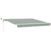 vidaXL Ausziehbare Markise Grün und Weiß 300 x 250 cm Polyester