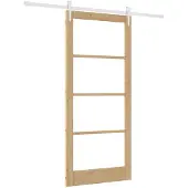 vidaXL Schiebetür Natur 93 x 211 cm Massivholz Kiefer und Glas