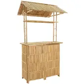 vidaXL Outdoor Bartisch Natur 115 x 95 x 214 cm Bambus